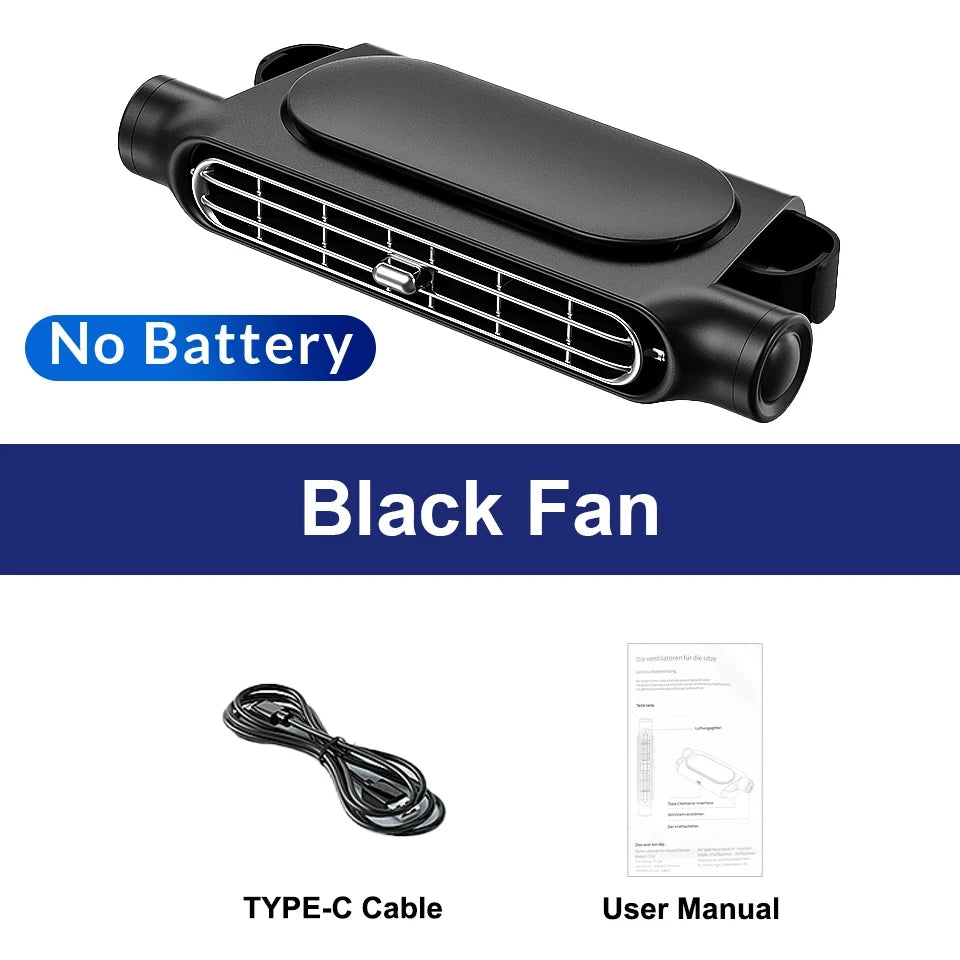 3-Speed USB Car Seat Fan